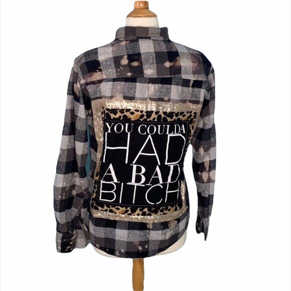 Pespow Bad B*tch Bleached Flannel Y4 - Picture 1 of 5